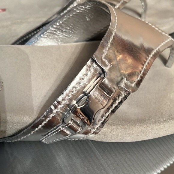 Prada Silver Calzature Donna Wedge Sandals - Picture 6 of 9